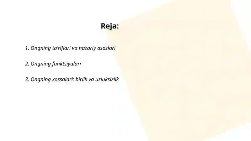 Ong haqida tushuncha va uning xossalari 2