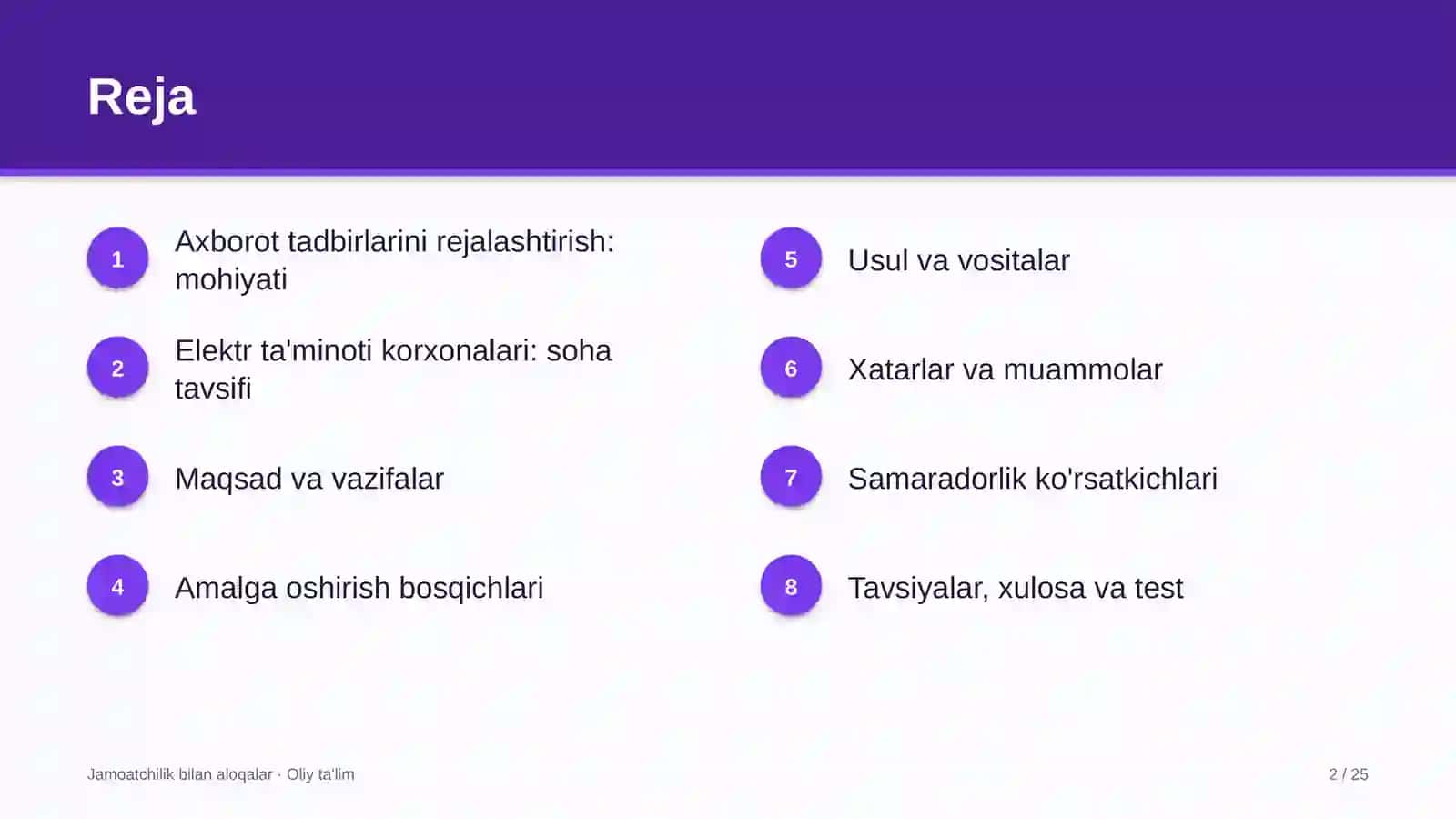 elektr ta'minoti korxonalarida axborot tadbirlarini rejalashtirish 7384 2