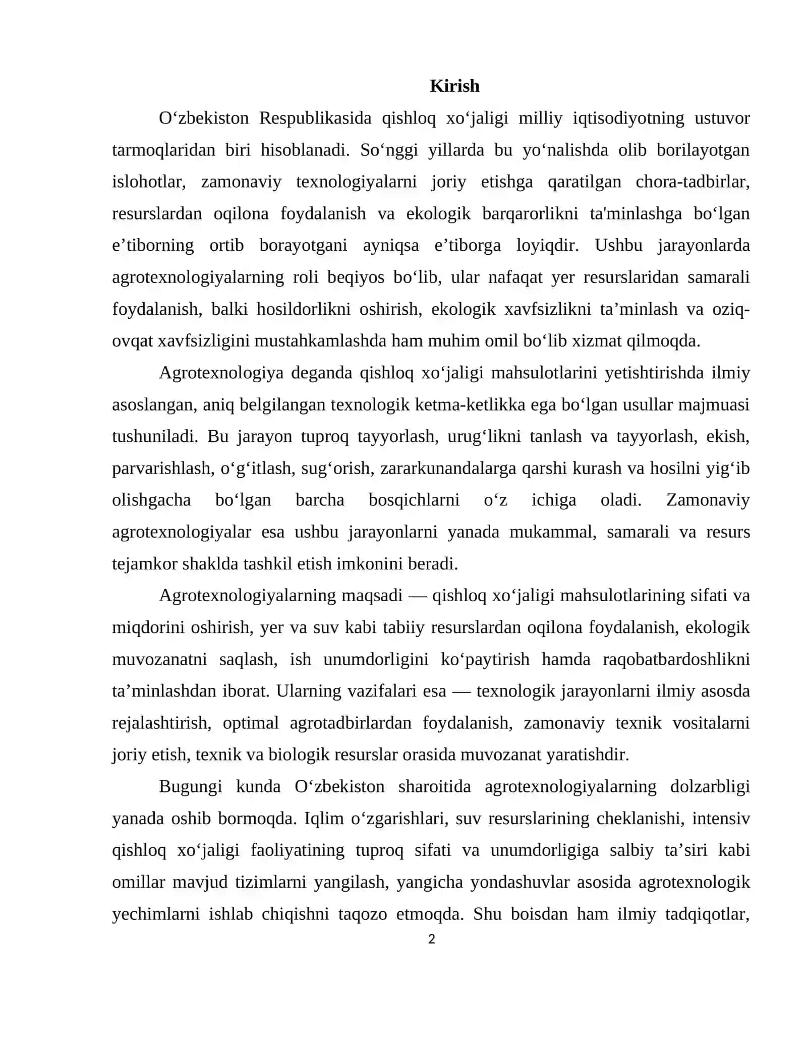AGROTEXNOLOGIYALARNING MAQSADI VA VAZIFALARI 2