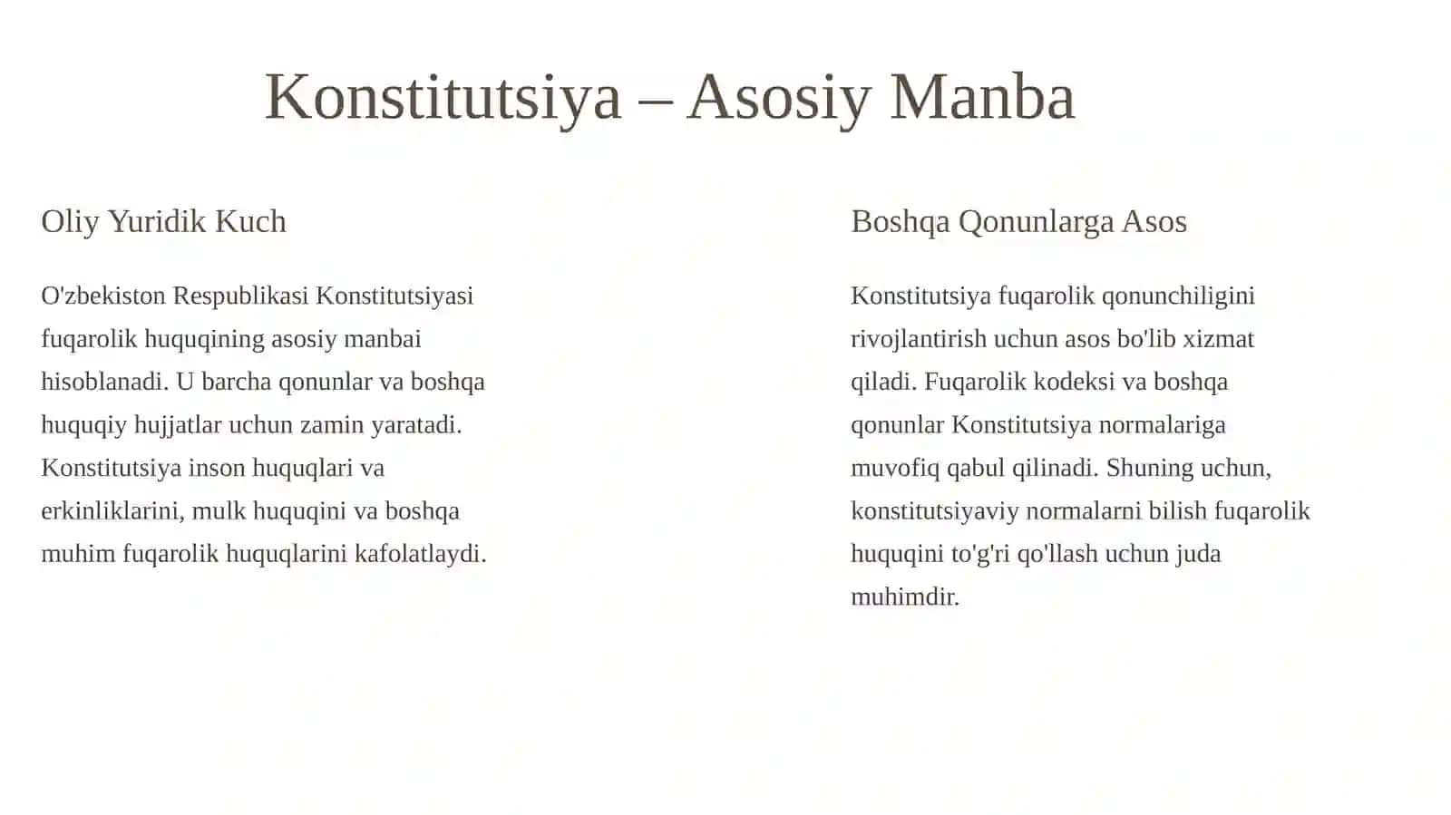 Fuqarolik Huquqlarining manbalari 2