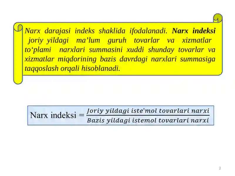 YaIM narxindeksi 2