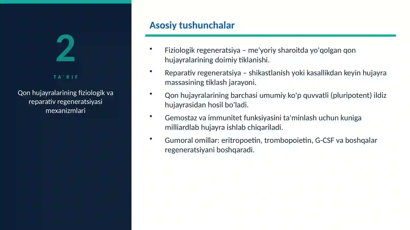 Qon hujayralarining fiziologik.Gistologiyassi 2