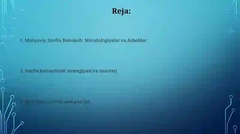 Moliyaviy Xavfni Baholash: Metodologiyalar va Asboblar 2