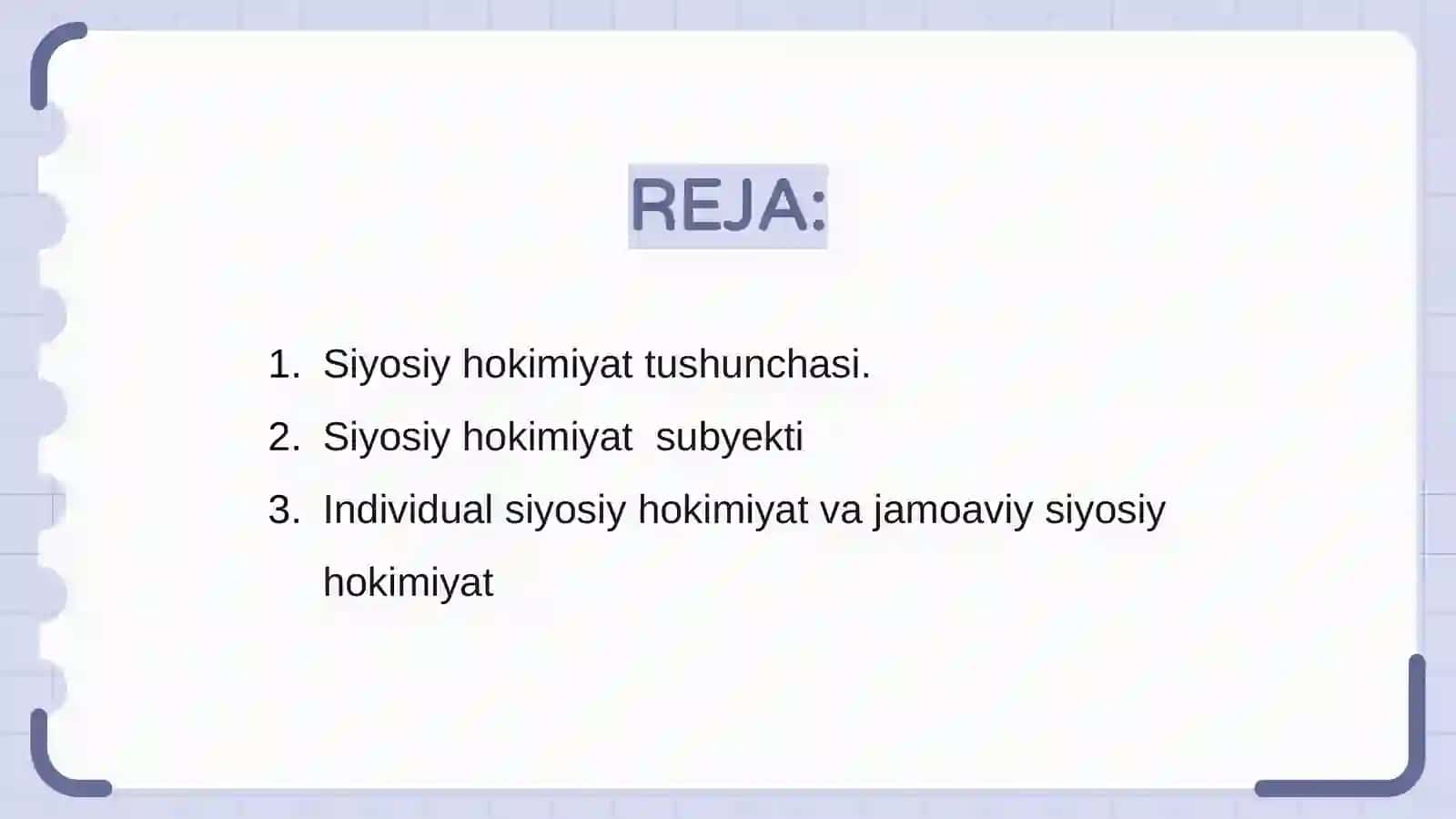 Siyosiy hokimiyatning subyektiga ko‘ra tasnifi individual siyosiy hokimiyat, jamoaviy siyosiy hokimiyat 2