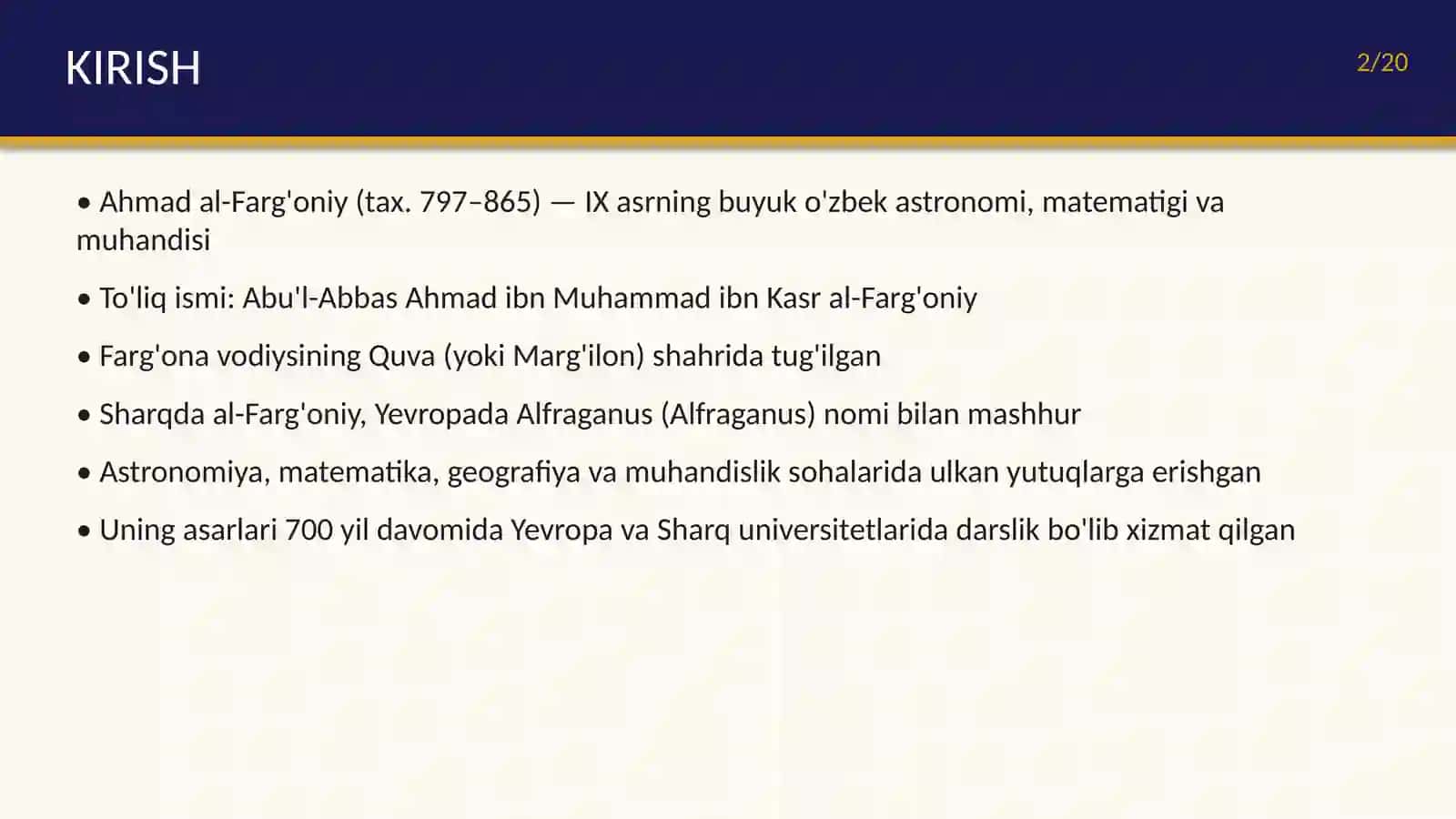 Ahmad al-Fargʻoniy(Alfraganus) 2