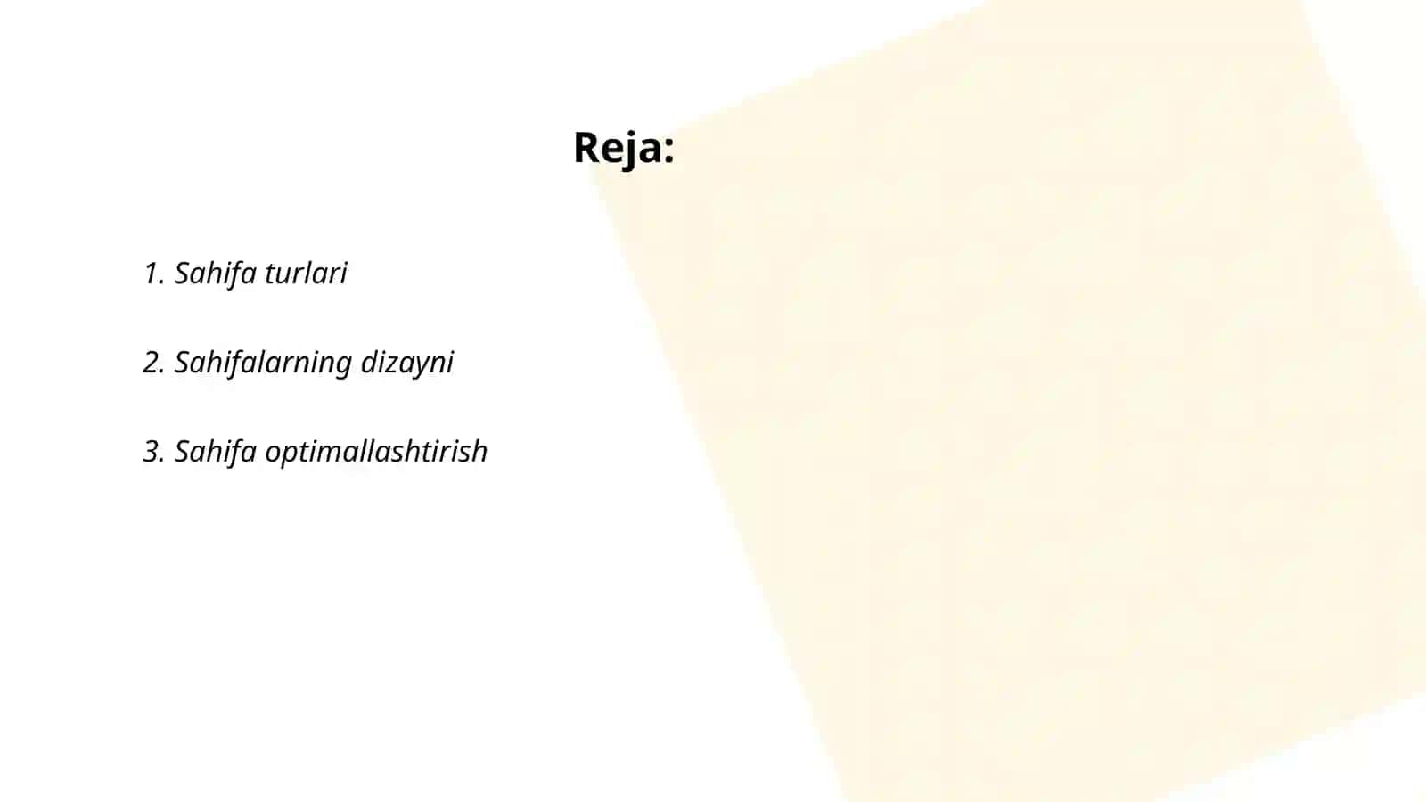 Sahifa turlari 2