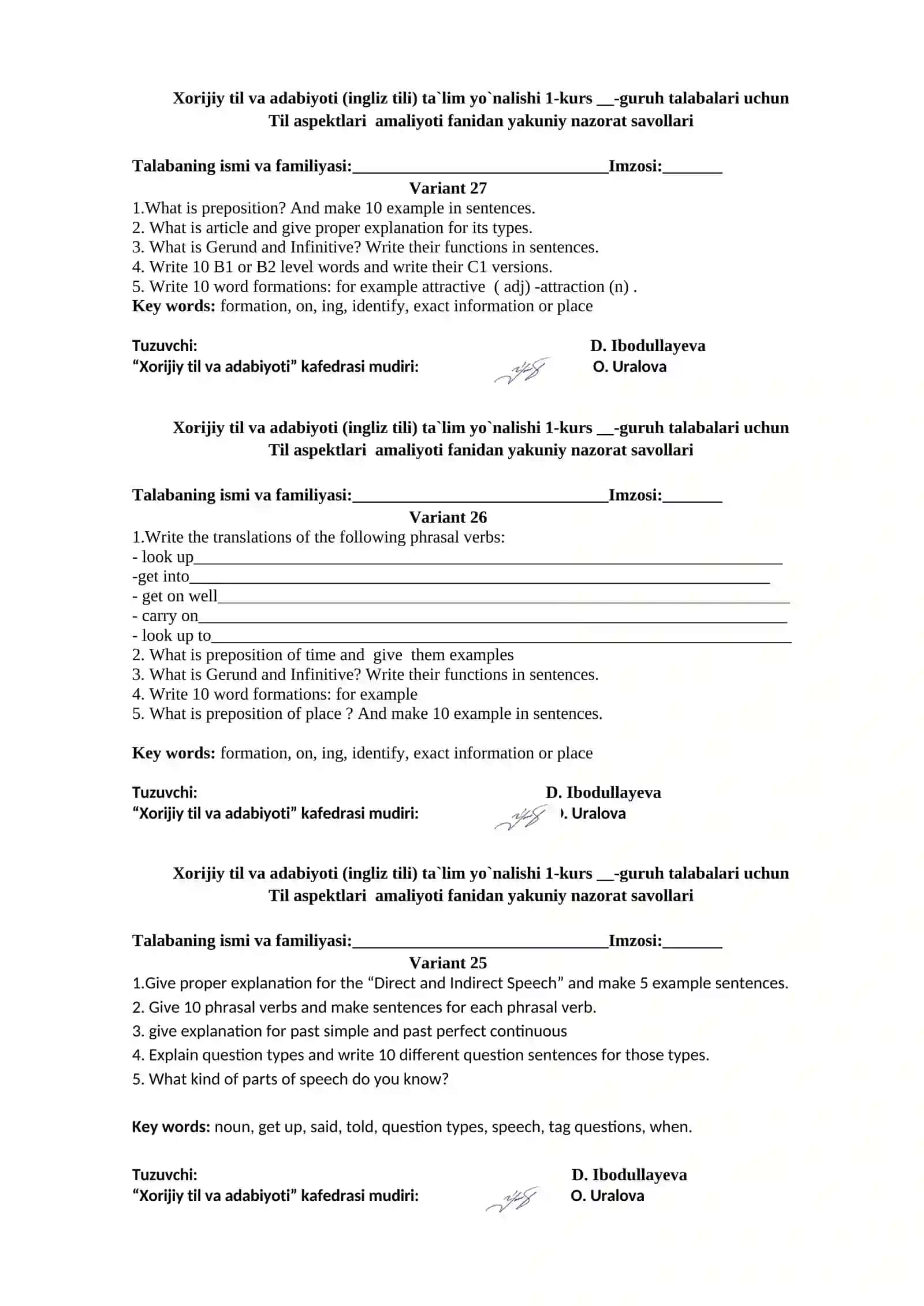 Xorijiy til va adabiyoti (ingliz tili) ta`lim yo`nalishi 1-kurs 2