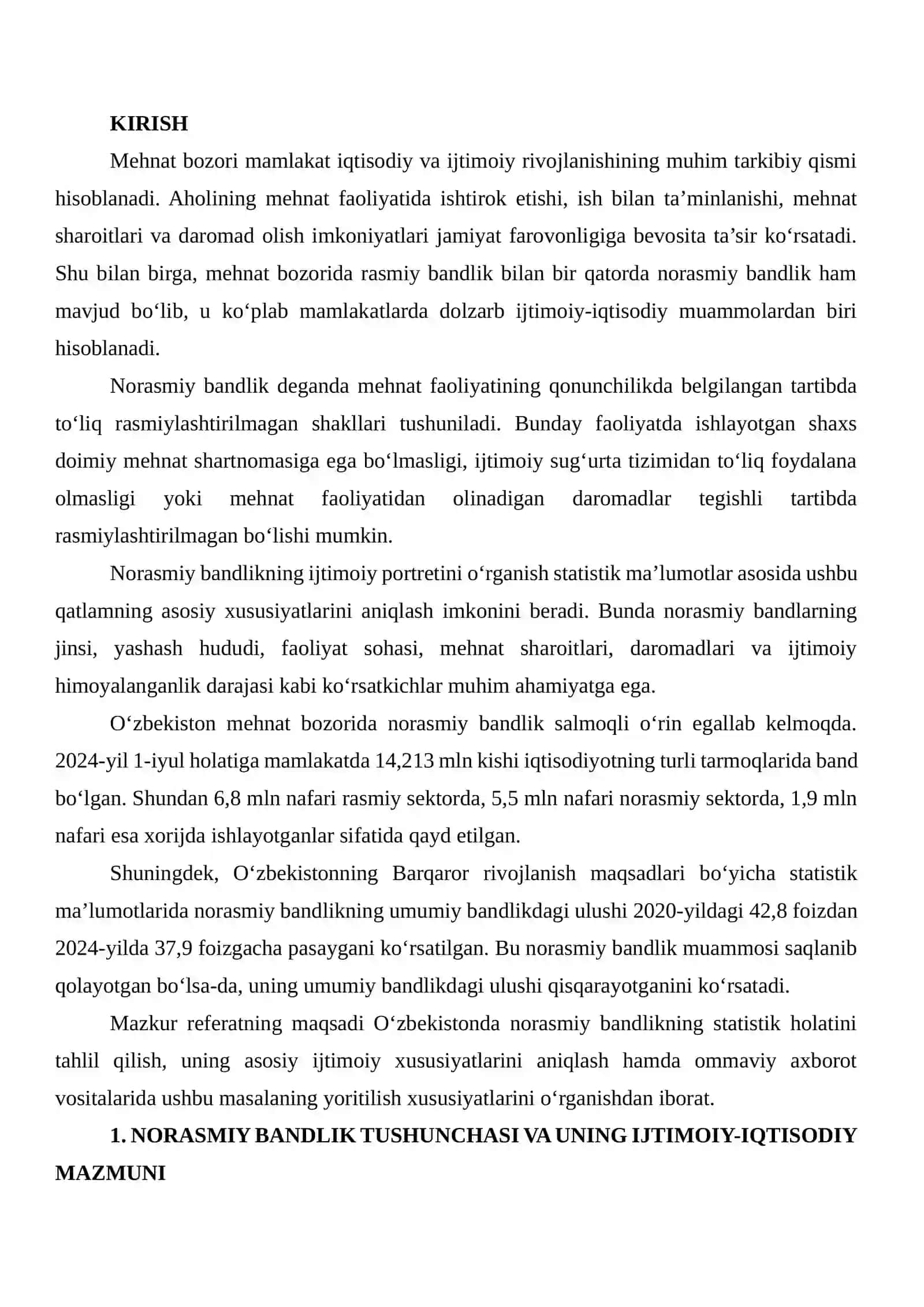 OMMAVIY AXBOROT VOSITALARIDA STATISTIK MA’LUMOTLAR ASOSIDA NORASMIY BANDLIKNING IJTIMOIY PORTRETINI O‘RGANISH 2