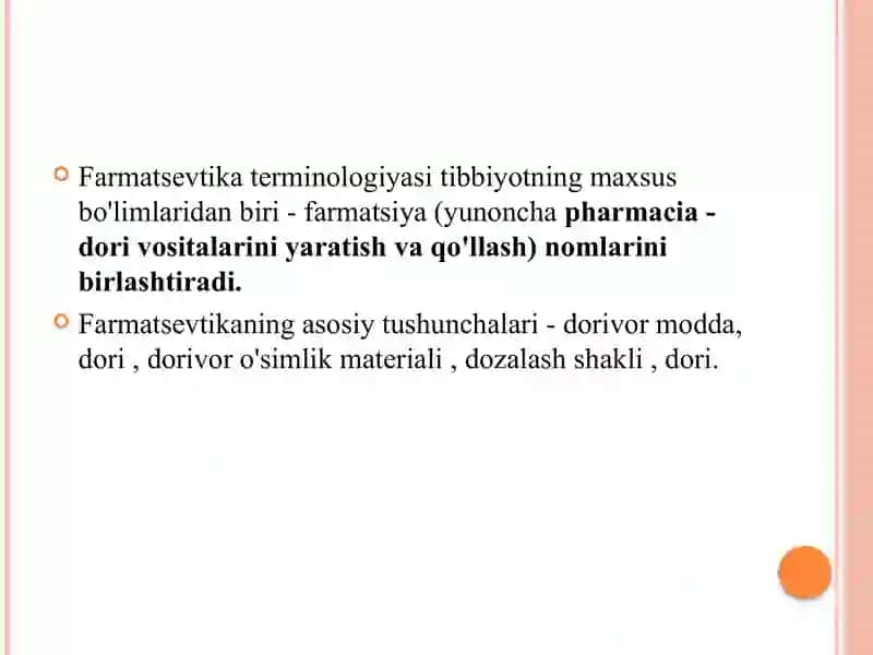 Farmaseftik terminlarni farmakognoziya fanidan qo'llanilishi 2