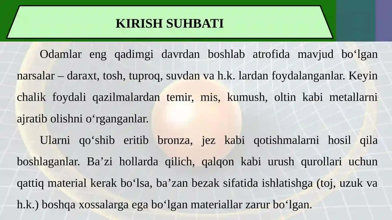 6-sinf Fizika fanidan Modda tuzilishi - Demokrit, Al-Roziy, Beruniy va Ibn Sino ta'limotlari dars taqdimoti 2
