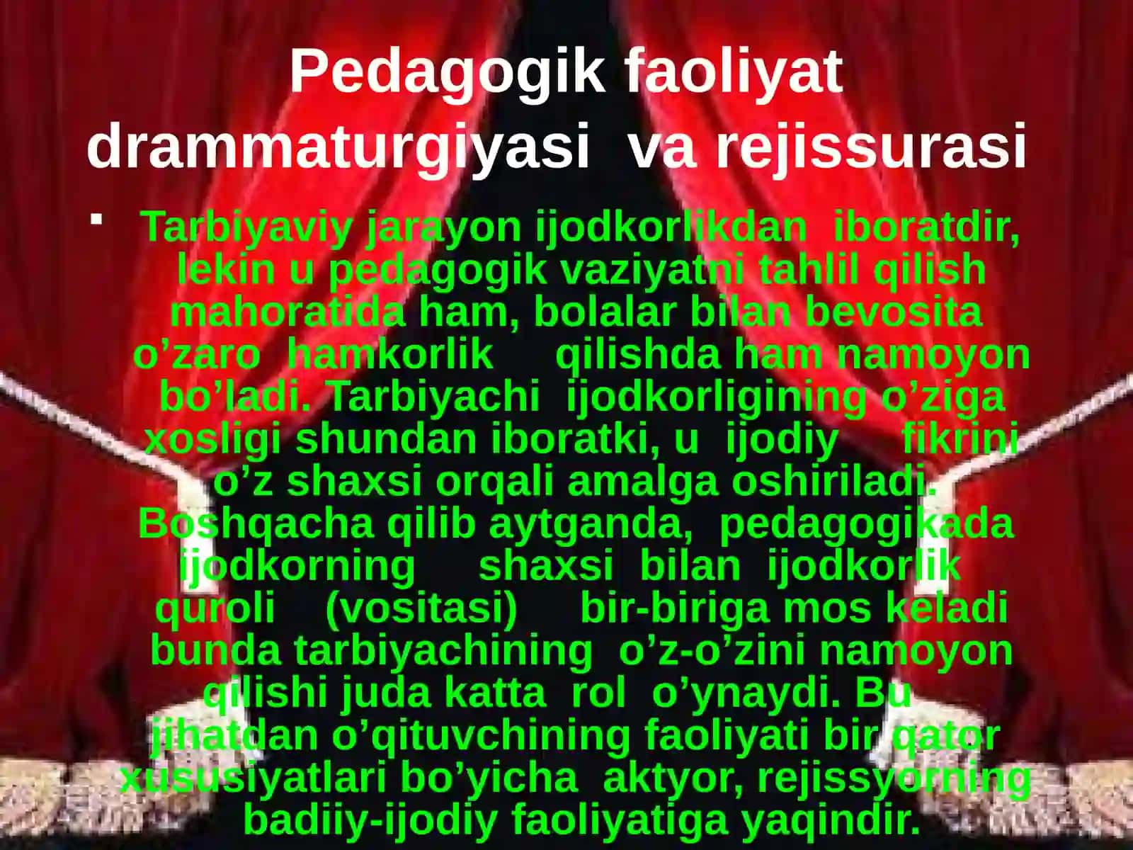 edagogik mahoratni shakllantirishda teatr pedagogikasidan foydalanish o’rni 2