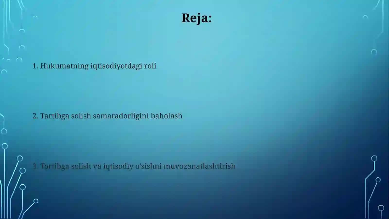 Iqtisodiyfaoliyatnidavlattomonidantartibgasolishsamaradorligi 2