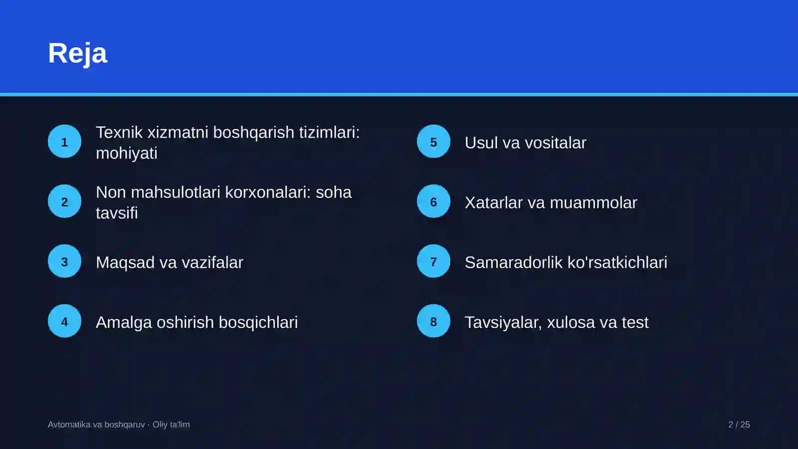 non mahsulotlari korxonalarida texnik xizmat ko'rsatishni boshqarish tizimlari 6678 2