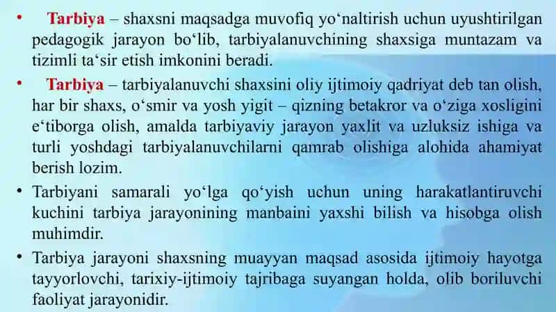 Tarbiya usullari va shakllari 2