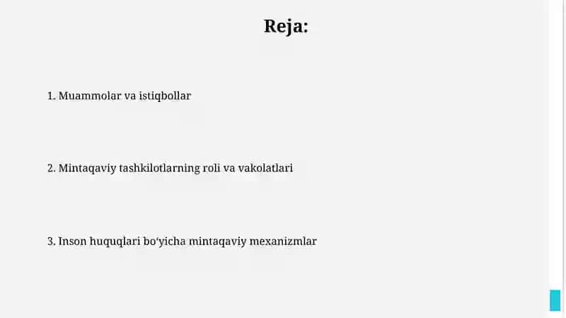 Inson huquqlari boʻyicha mintaqaviy mexanezimlar 2