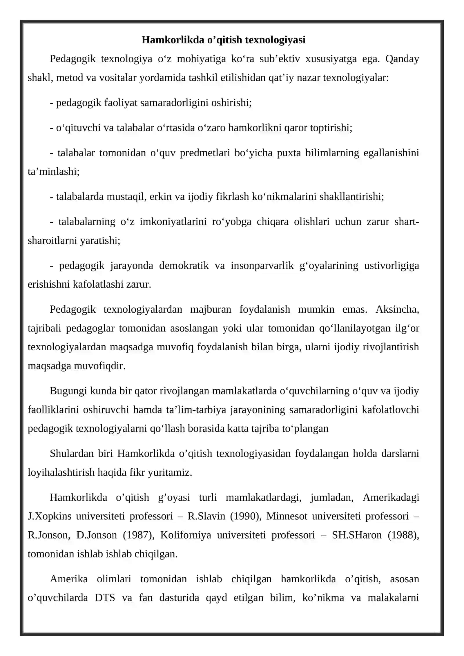 Guruhlarda o’qitish texnologiyasi 2