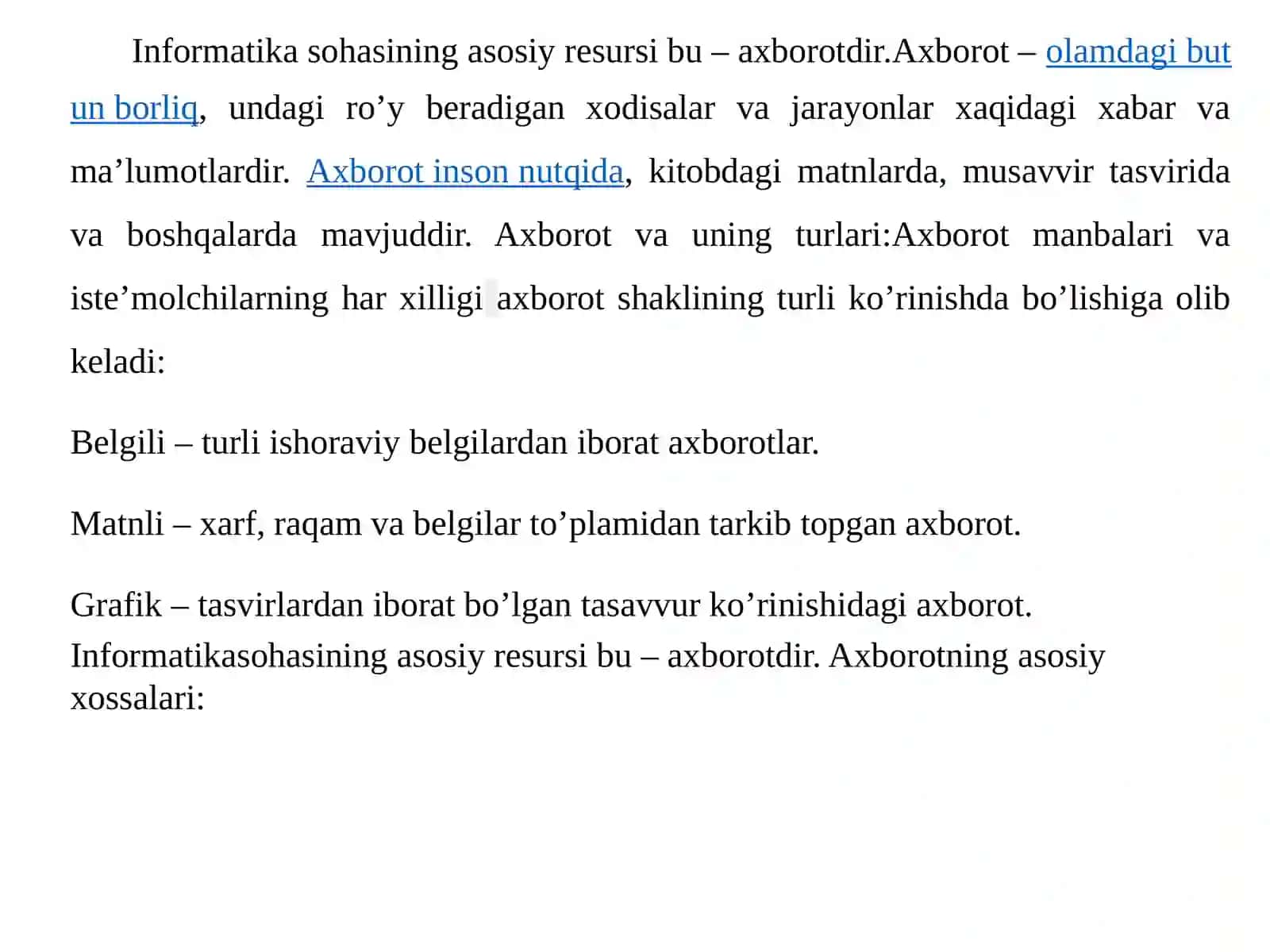 Axborotnisaqlash, ishlovberish va himoyalashning zamonaviy texnologiyalari 2