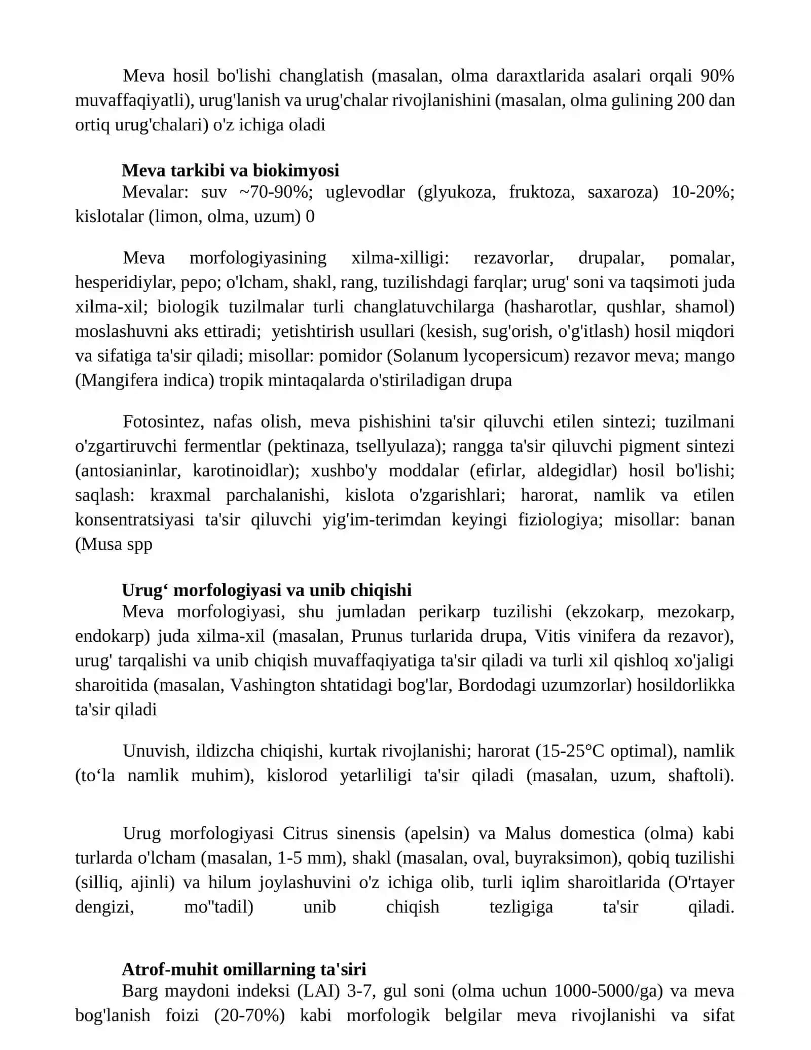 Organik meva ekinlarining morfo- biologik tuzulishi 2