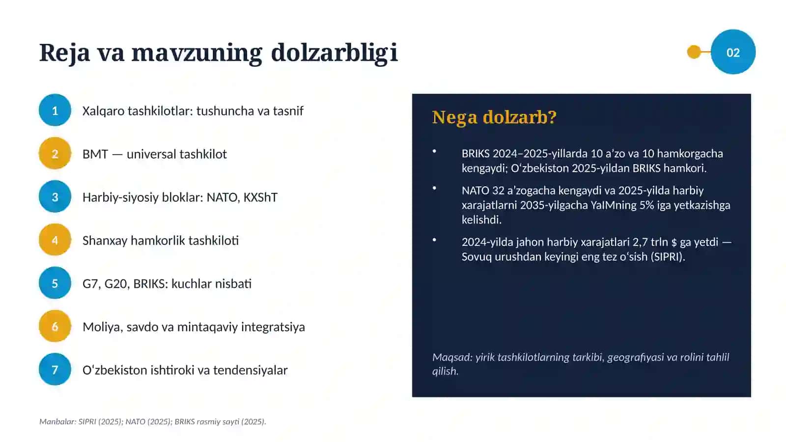 jahonning yirik iqtisodiy siyosiy-harbiy tashkilotlari 2