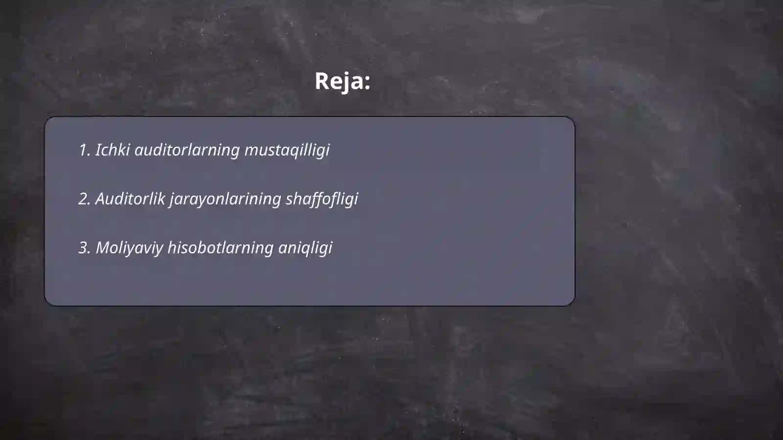 Ichki auditorlarning mustaqilligi 2