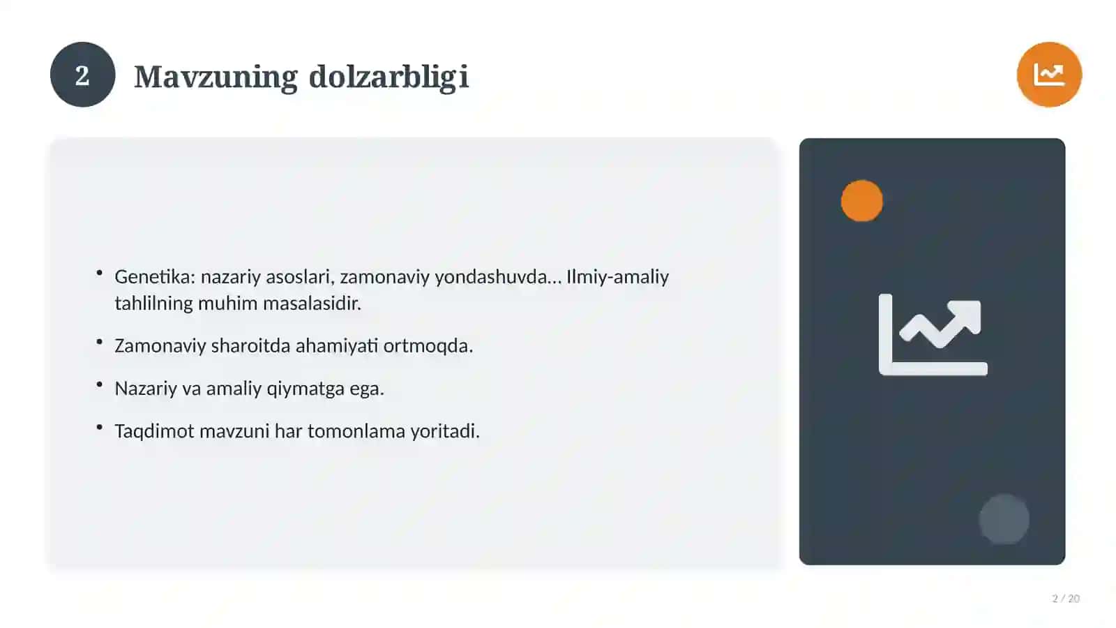 Genetika: nazariy asoslari, zamonaviy yondashuvda (Amaliyot hisoboti) 2