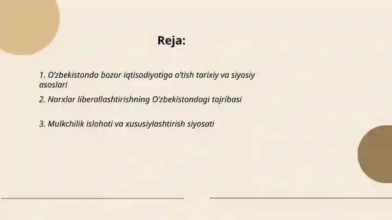 bozor iqtisodiyotiga o'tish davri va uning O'zbekistondagi xususiyatlari 2