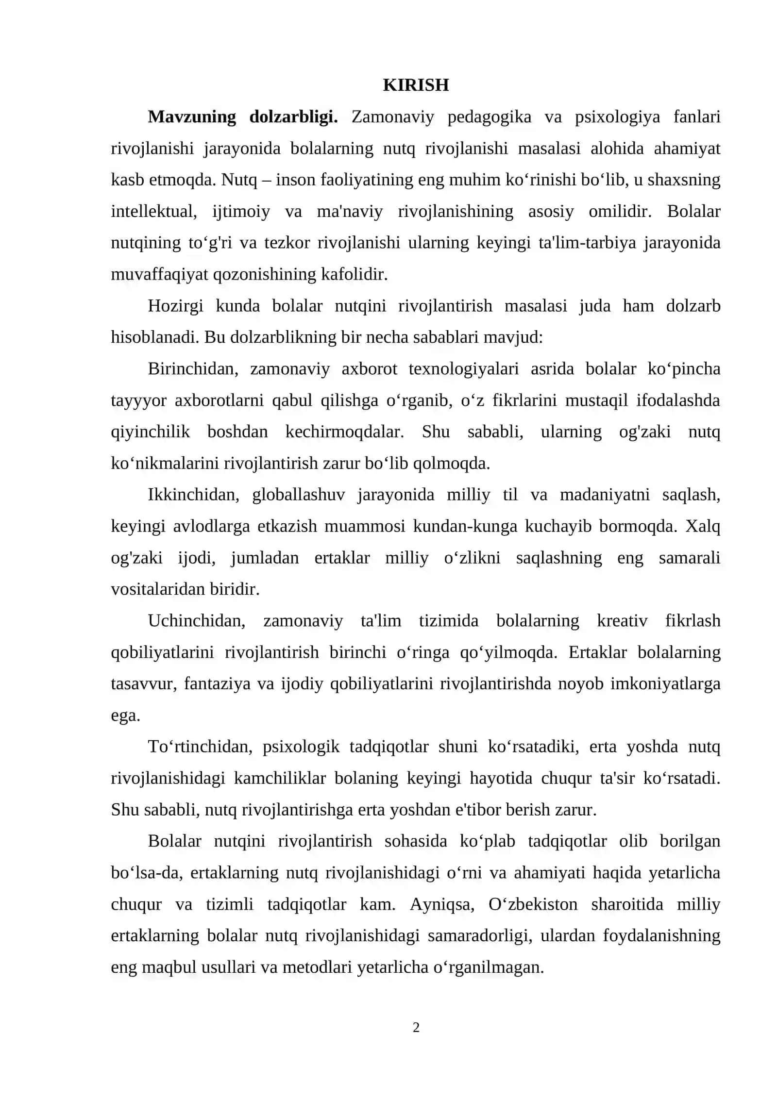 BOB. ERTAKLAR ORQALI BOLALAR NUTQINI OʻSTIRISHNING AMALIY USULLARI 2