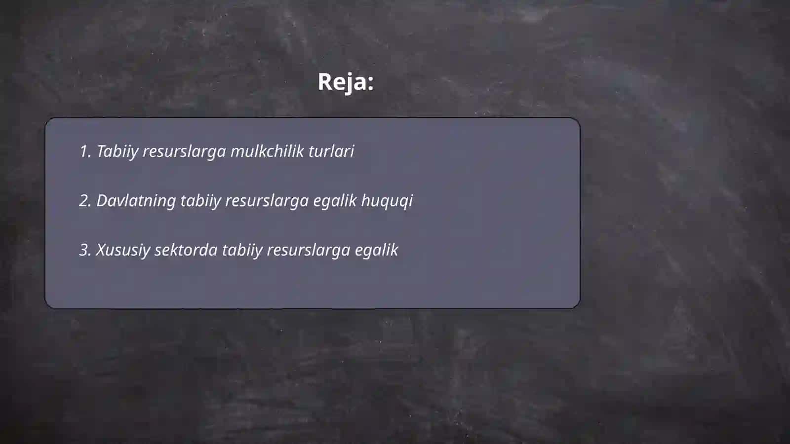Tabiiy resuruslarga nisbatta mulk huquqi 2