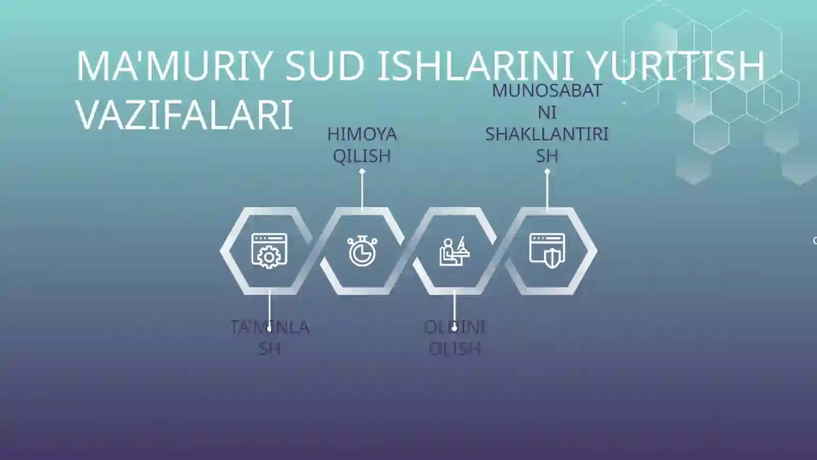 MA'MURIY SUD ISHLARINI YURITISH PRINSIPLARI, SUD TARKIBI, SUD PROTSESSIDA RAD QILISH MASALALARI 2