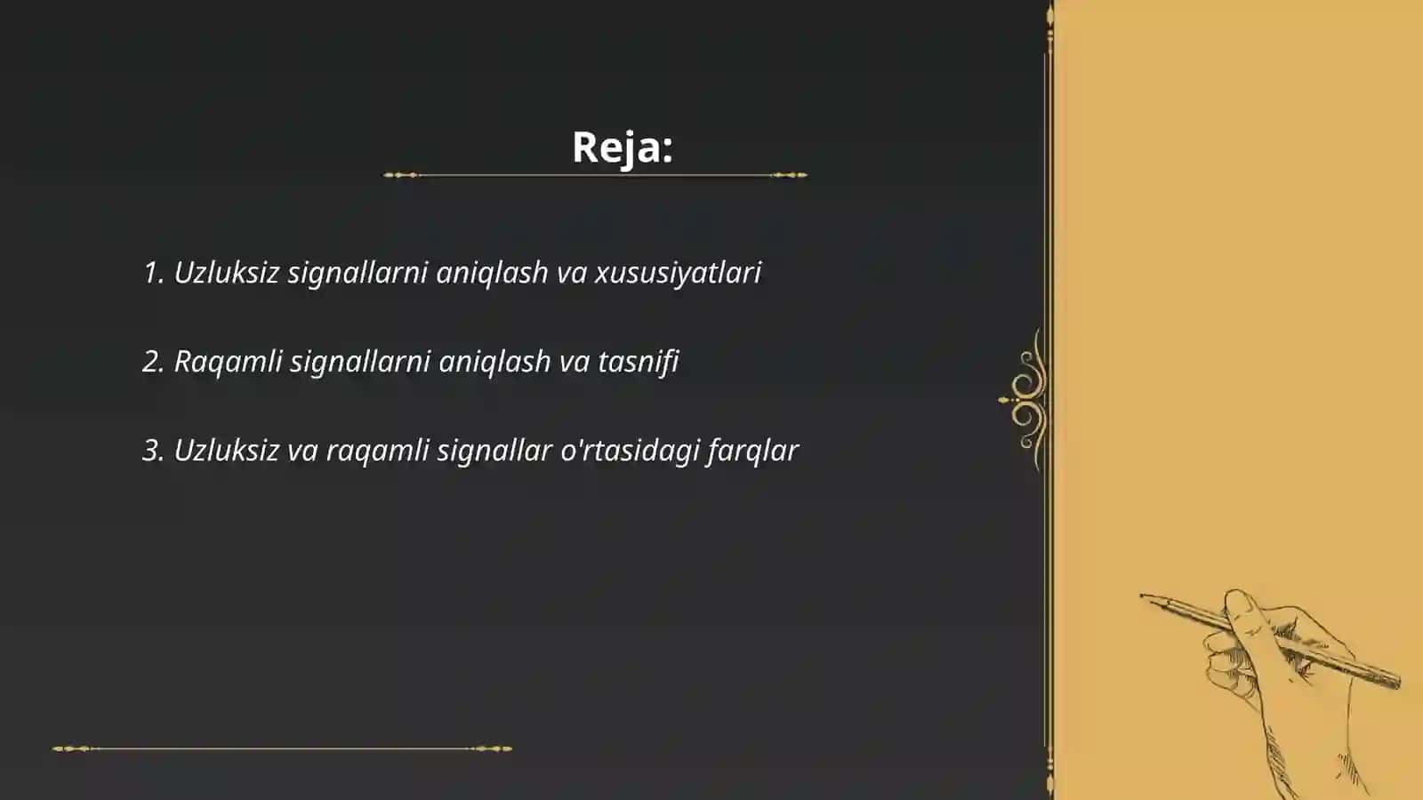 Uzluksiz va raqamli signallarni kommutatorlari oʼrganish 2