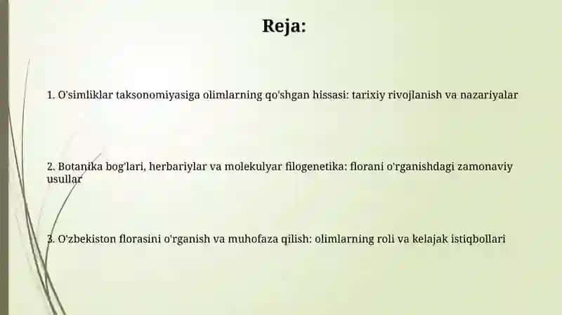 O'simliklar Taksonomiyasi 2