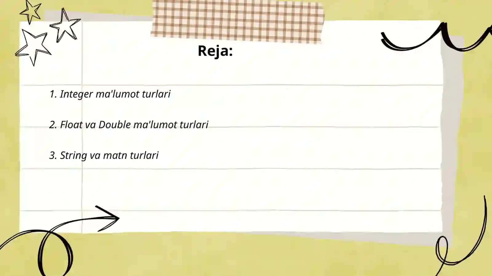 Integer ma'lumot turlari 2