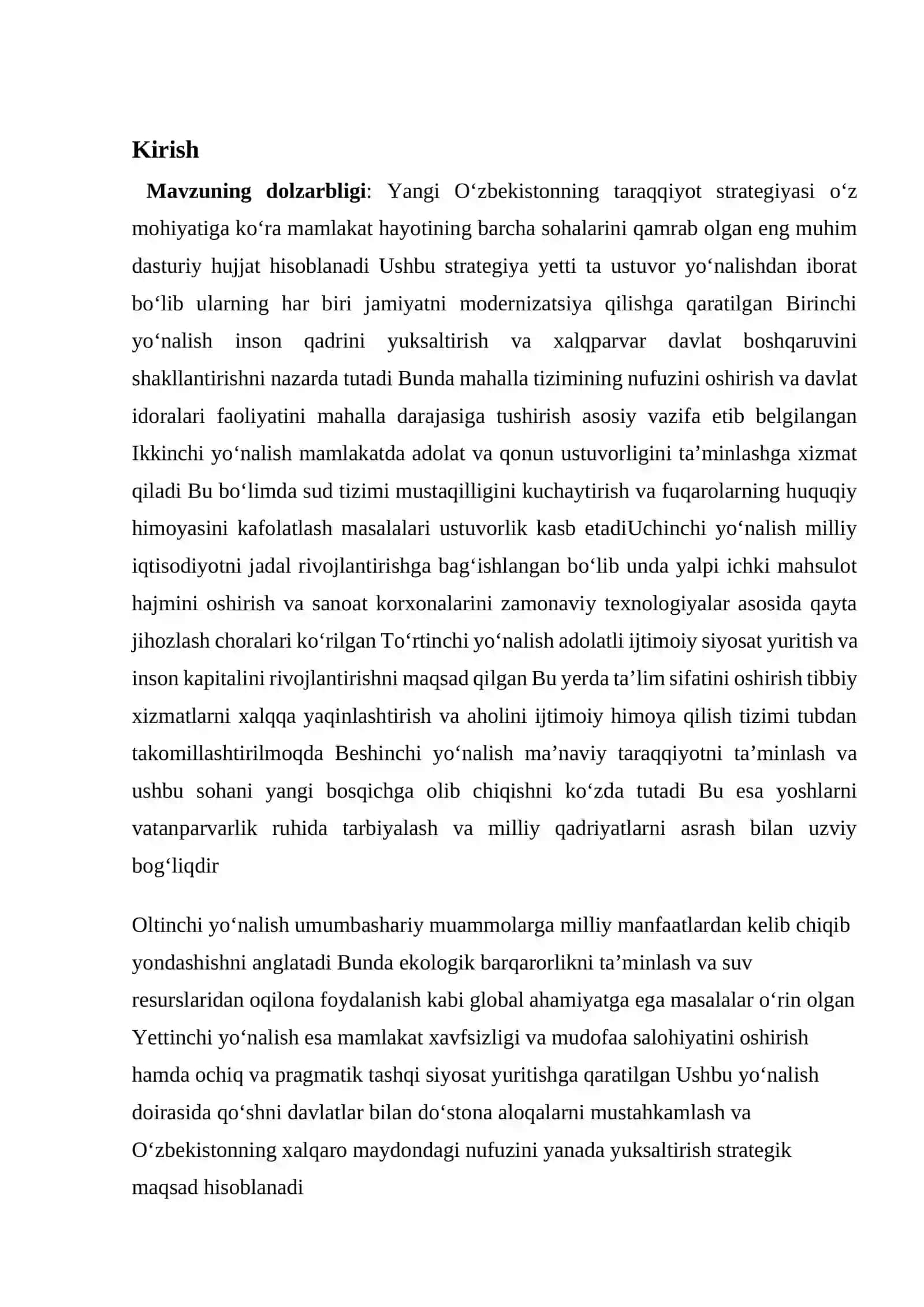 Yangi O'zbekistonning Taraqqiyot Strategiyasi 2