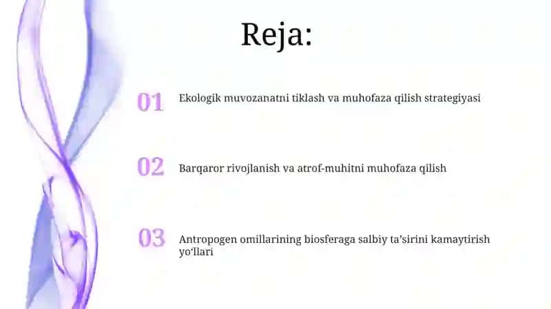 Antropogen omillarni biosferaga salbiy ta‘sirini kamaytirish 2