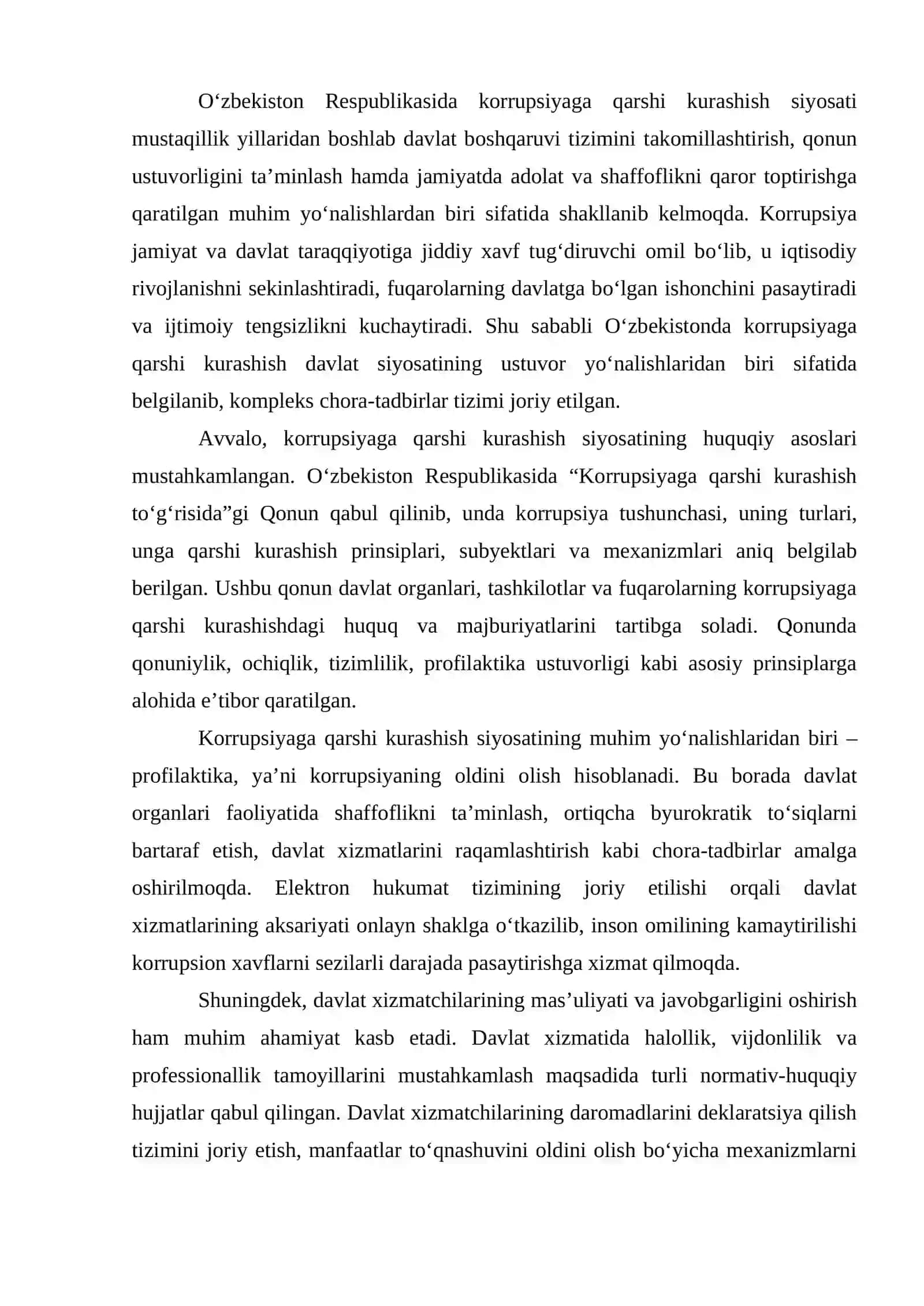 O‘ZBEKISTON RESPUBLIKASI KORRUPSIYAGA KARSHI KURASHISH AGENTLIGI 2
