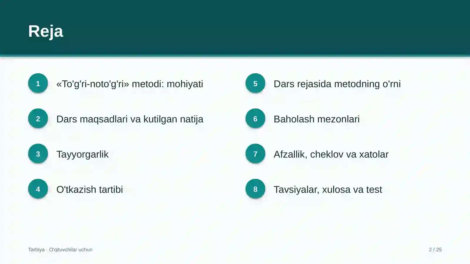 tarbiya darslarida to'g'ri noto'g'ri metodidan foydalanish 9982 2