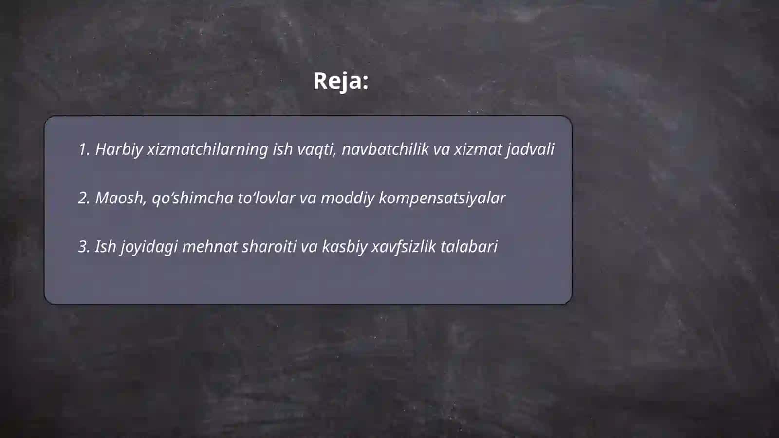 Harbiy xizmatchilarning mehnat sharoitlari 2