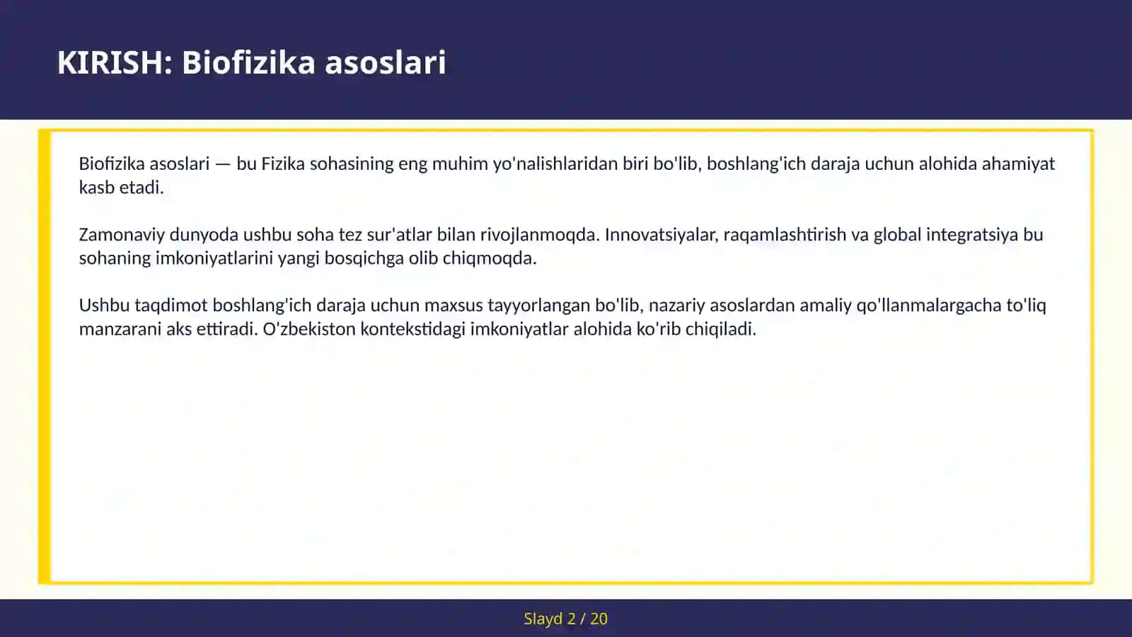 BIOFIZIKA ASOSLARI 2