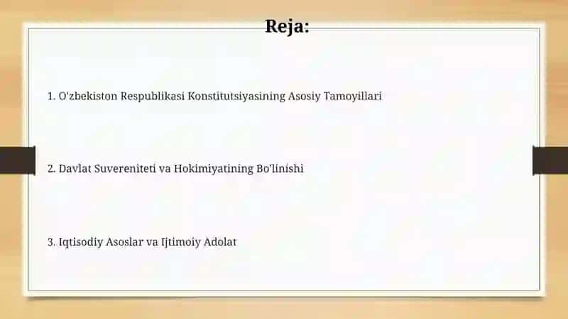 O'zbekiston Respublikasi Konstitutsiyasining Asosiy Tamoyillari 2