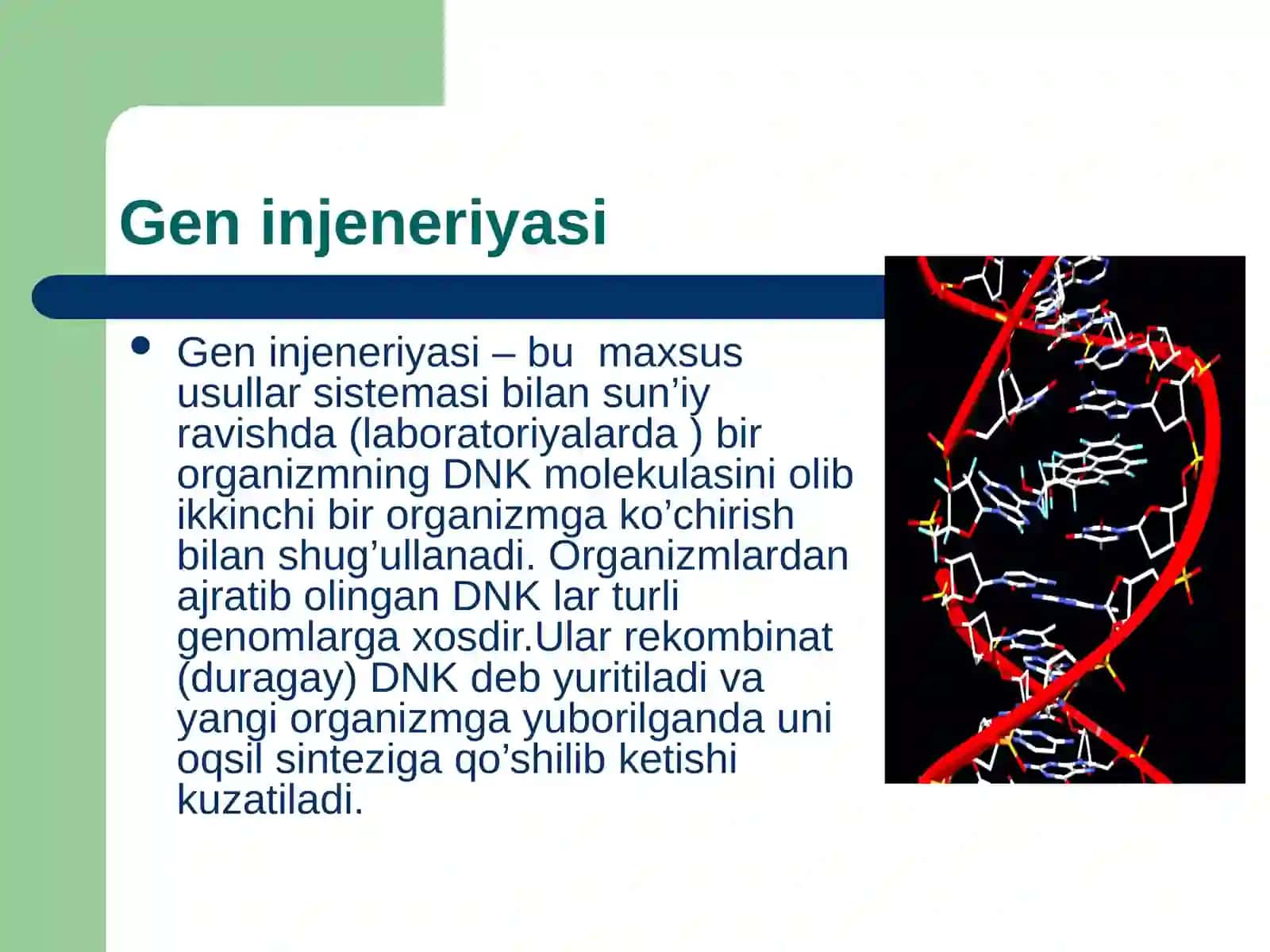 Rekombinat dnk olish va gen injenerligi 2