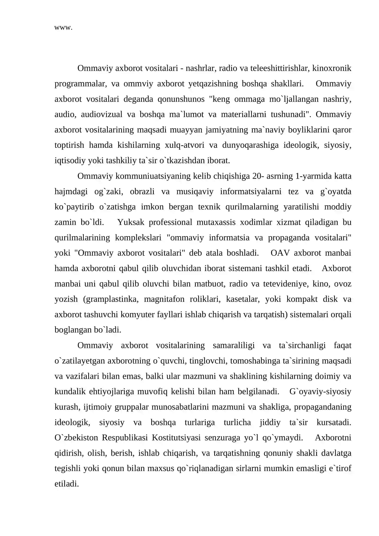Ommaviy axborot vositalari 2