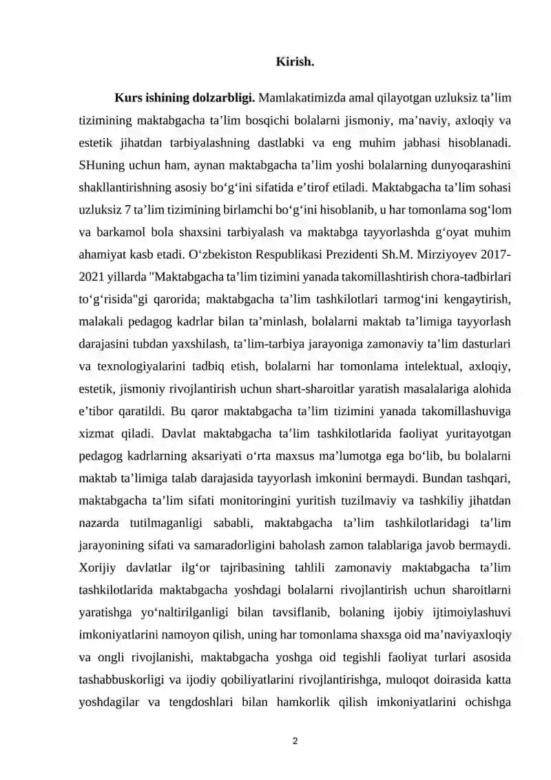 Rasm, loy, applikatsiya va konstruksiyalash ishlarining o'yin bilan bog'liqligi. 6-7 yosh 2