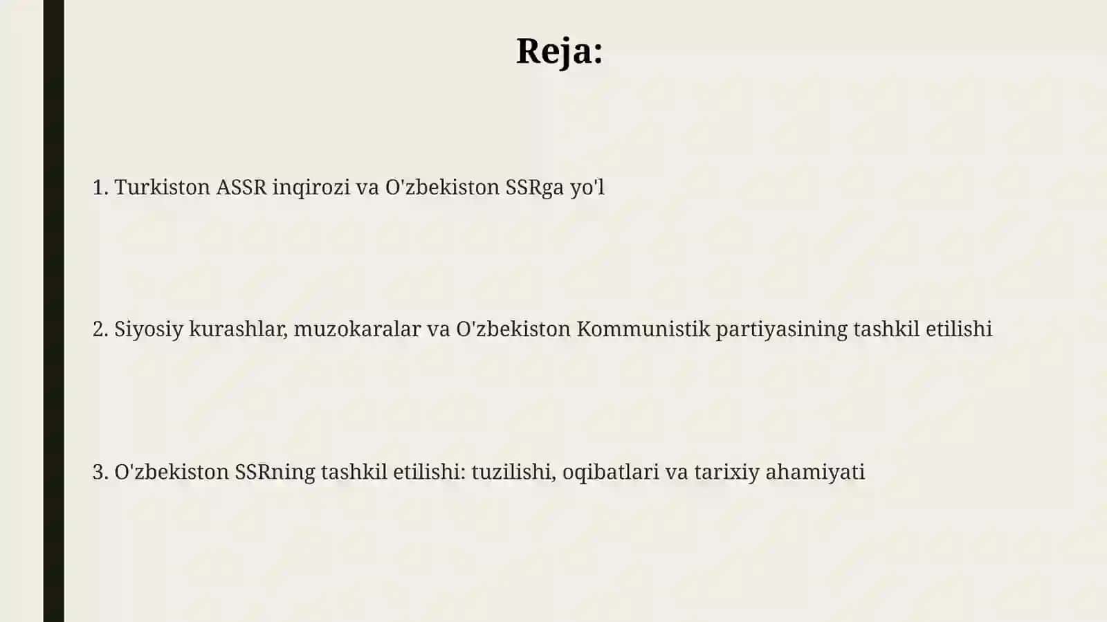 O'zbekiston SSRning tashkil topishi 2