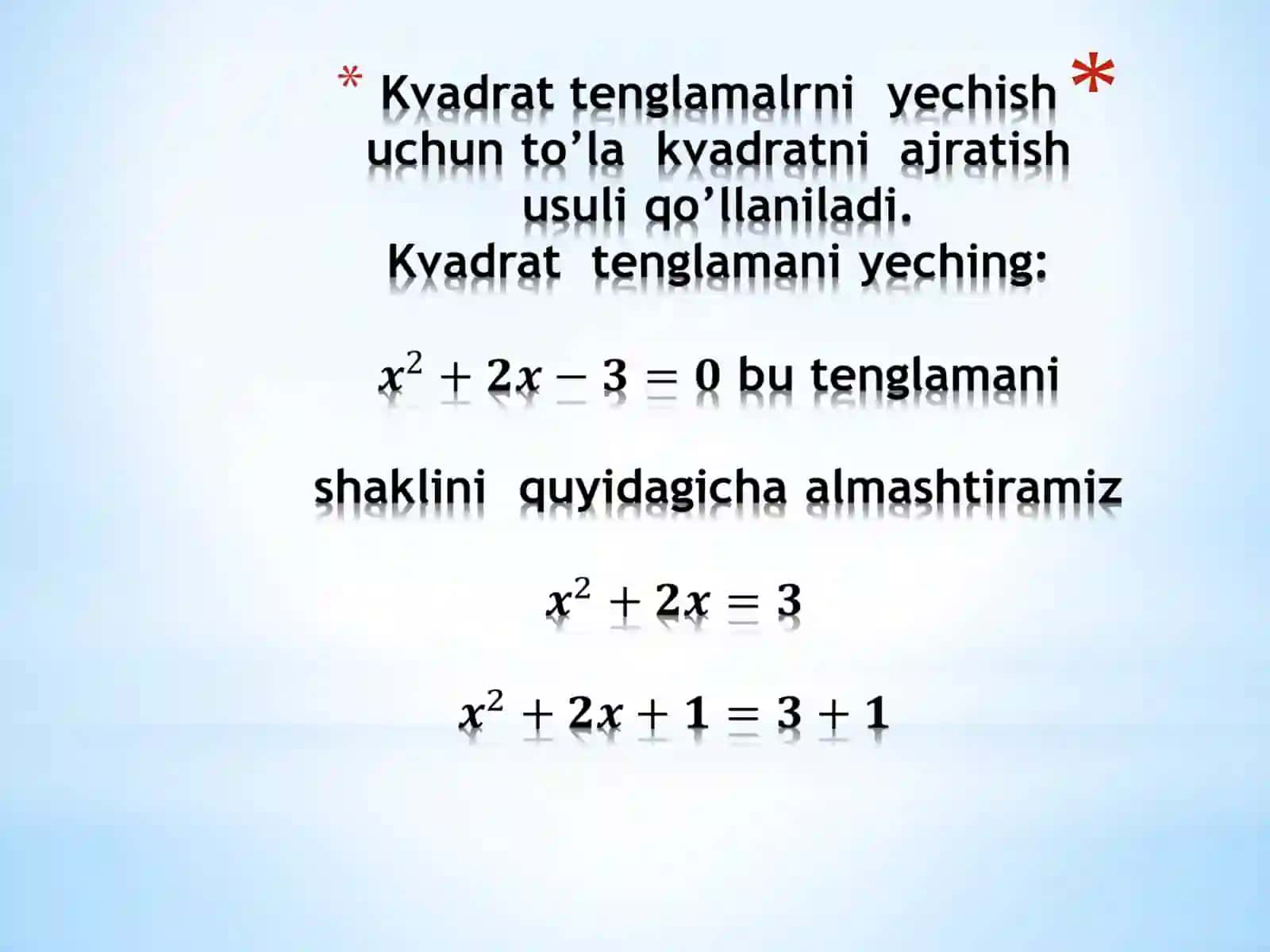 Kvadrat tenglamalarning ildizini topish formulalari. Diskriminant 2