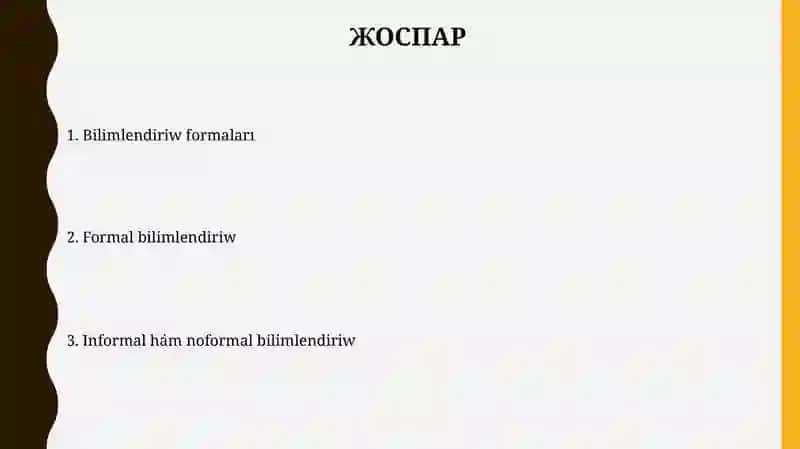 Bilimlendiriw formaları 2
