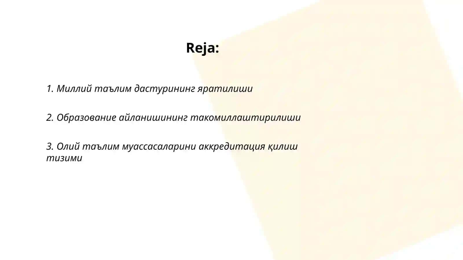 Миллий таълим дастурининг яратилиши 2