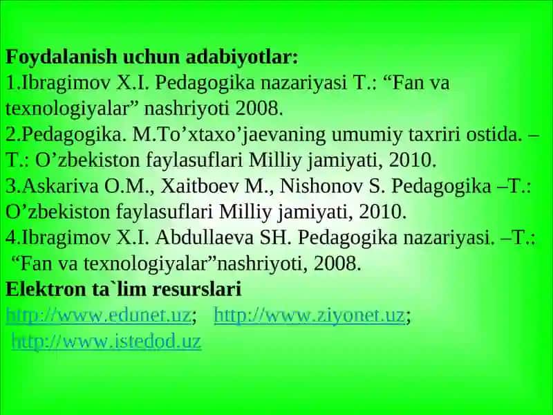 Pedagogika fani, uning predmeti, ob’ekti, metodologiyasi, ilmiy tadqiqot metodlari 2