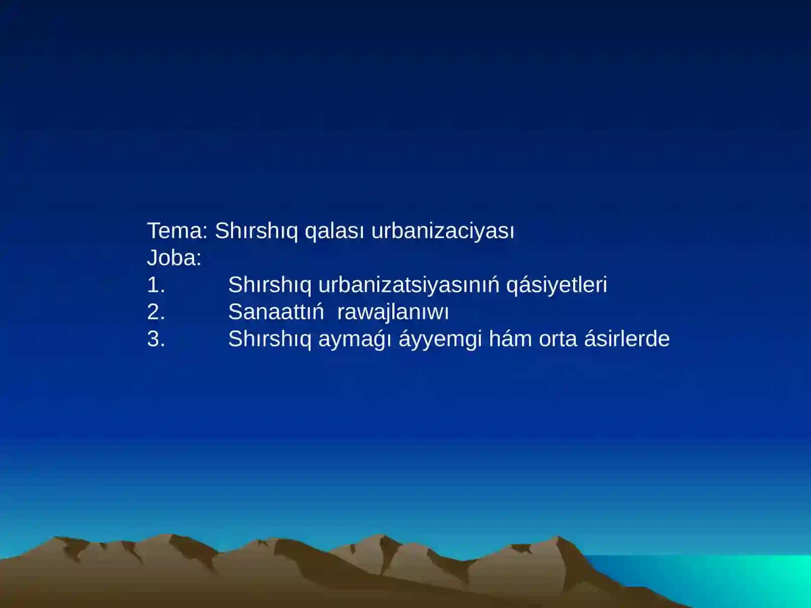 Shırshıqqalası urbanizaciyası Joba 2