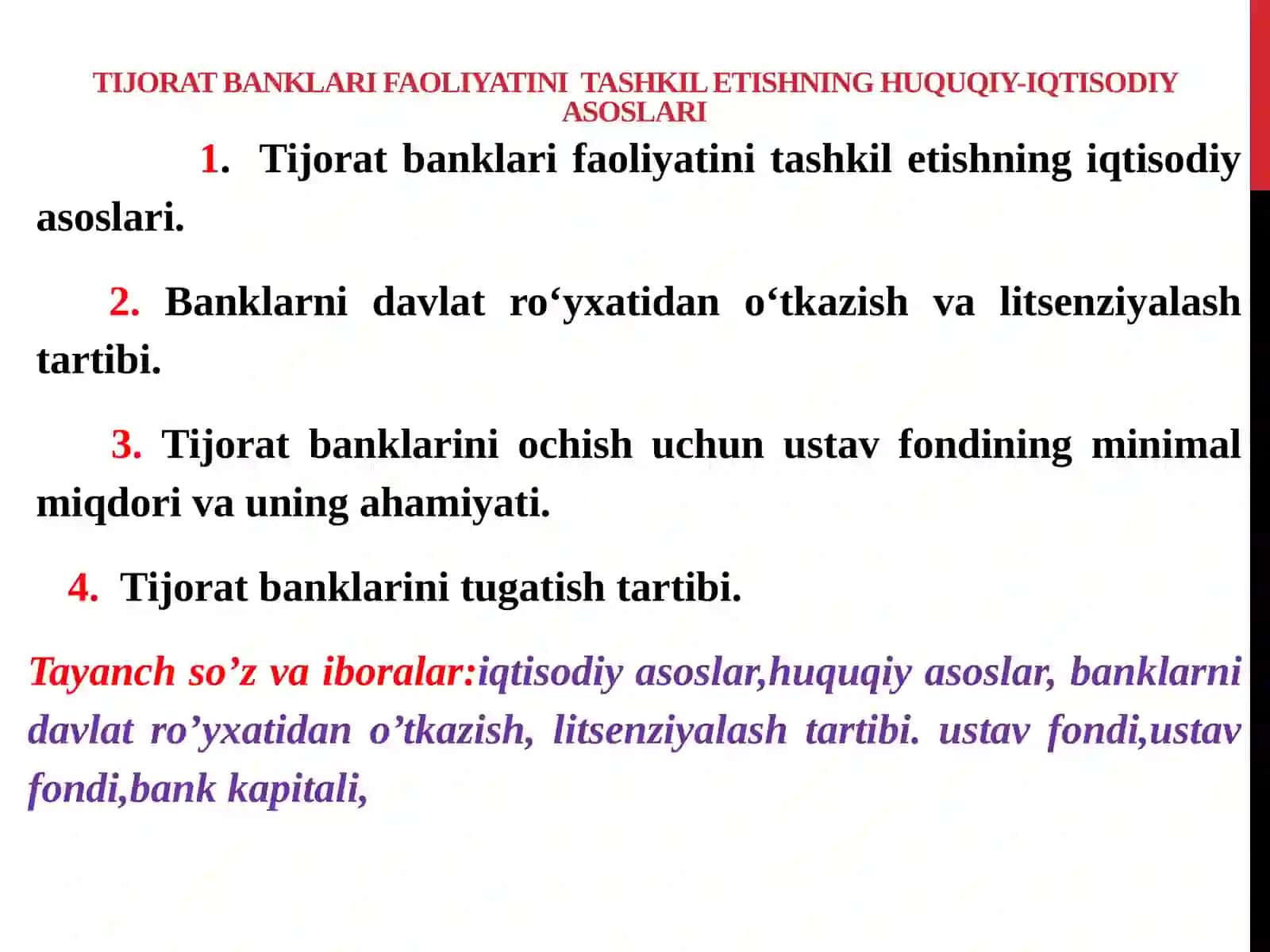 Tijorat banklari faoliyatini tashkil etishning huquqiy-iqtisodiy asoslari 2