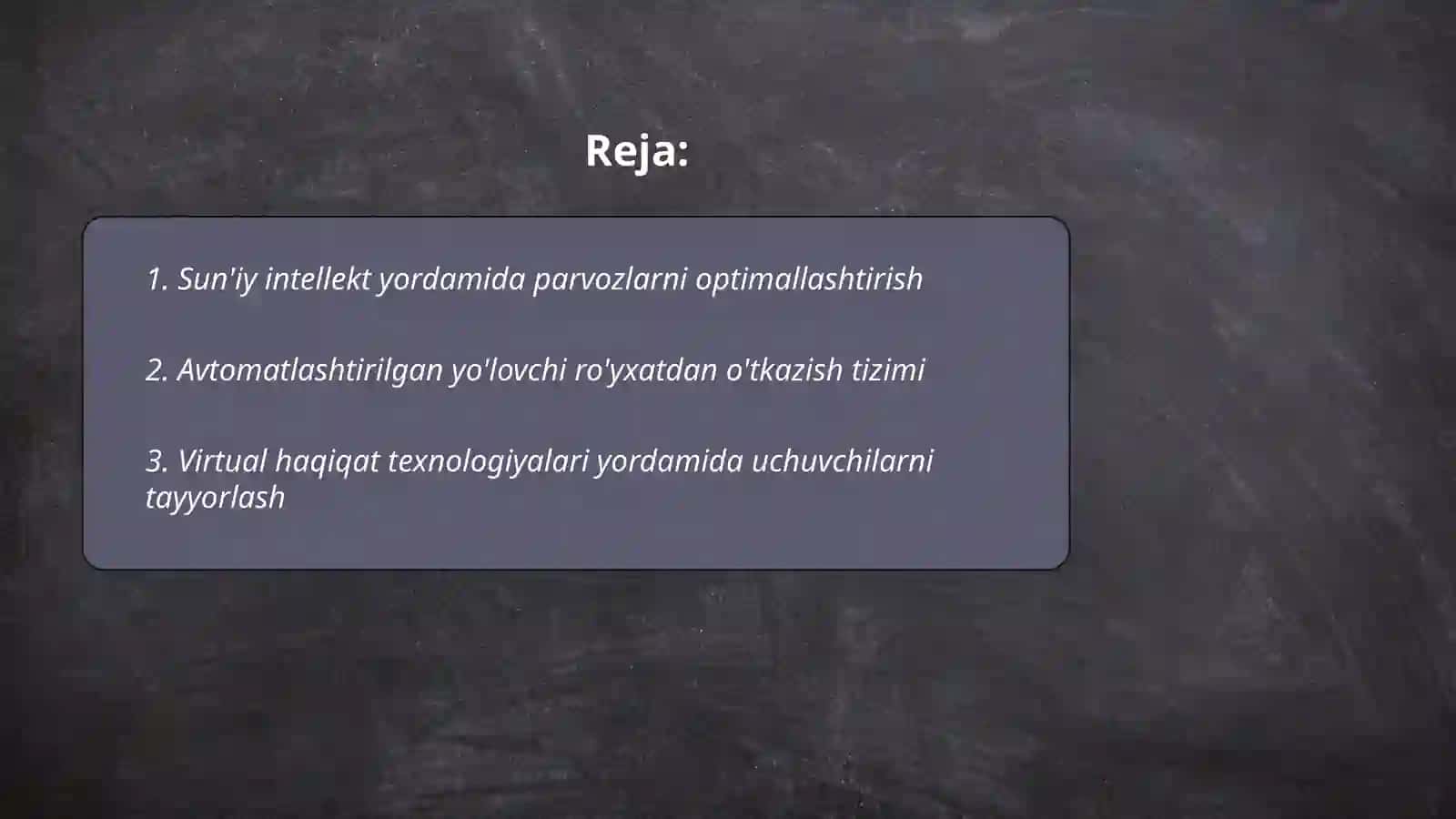 Oʻzbekiston Airways kompaniyasida yangi texnologiya yaratish va uni amaliyotda qoʻllash 2